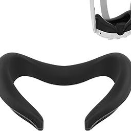 Geekria Sweat Proof Silicone Face Pad Cover Compatible with Meta Quest 3, Washable Lightproof Anti-Leakage Cushion Pad Mask, VR Headset Face Shield (Black)-picture-28