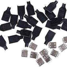 CentIoT - 10pcs Type A FEMALE USB 2.0 - 4 Pin Socket Connector - With Black Plastic Cover - DIY Kit-picture-19