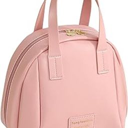 Welpel Travel Cosmetic Bag for Women - Waterproof Makeup Organizer with Handle, Portable Toiletry Bag for Daily Essentials, Skincare, and Beauty Accessories - Compact, Stylish Design.(Pink)-4