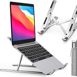 Laptop stand Metal ( Aluminium ) Adjustable stand for Better Airflow, Cooling & Posture, Portable Laptop stand for Desk/Table compatible with MacBook, HP, Dell, Lenovo & All Other Notebook-image-77