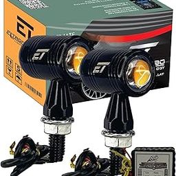 ELTRON TURBO Original Bullet Shape Turn Signal Lights Indicator + 21 Modes Flasher motorcycle Universal for All Bikes Models Turn Signal Lights Motorcycle (Amber, Pack Of 2) | LED-24