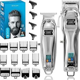 Full Metal Cordless Hair Clippers and Trimmer Professional Set for Men - Rechargeable Clippers for Hair Cutting, Beard T-Blade Trimmer for Men, Haircut Machine for Self Cutting & Grooming Kit-image-65