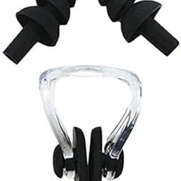 Silicone Swimming Nose Clip with Ear Plugs Set for Swimming or Other Watersports Black, Blue, Orange, Green, Pink & (Multicolor) One Set Random will be send-image-43