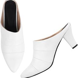 Cone Heel Bellies Mules Fashion Pointed Pump Shoes for Party and Formal Occasions for Girls & Women-57