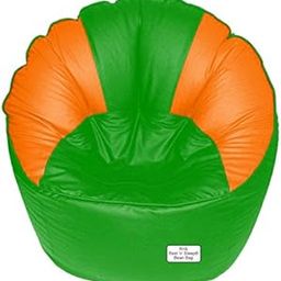 RnS Rest 'n' Sleep - Bean Bag Mudda Chair Filled with Beans for Living Room, Bed Room for Relaxing, with 1 Year Warranty (XXXL, Orange/Parrot Green)-image-91