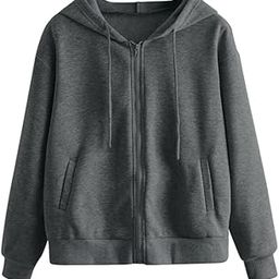 Unisex Trendy Zip Up Side Pocket Drawstring Dark Grey Fleece Regular Fit Hoodie-Medium-picture-29