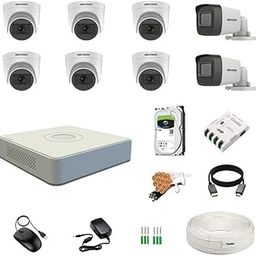 Clocite HIKVISION 8 Channel DVR with 5MP 6 Dome & 2 Bullet Cameras with Audio Recording (Day/Night Vision) + 2TB HDD + Copper Cable Roll (1+3) 8 CH Power Supply + BNC & DC Full Combo Kit-7
