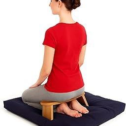 Foldable Yoga Meditation Bench, Wooden Kneeling Stool for Home Practice-image-72