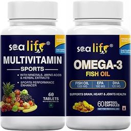 Sea Life Omega 3 Fish Oil Supplement and Multivitamin Combo, 60 Omega 3 Softgel Capsules + 60 Multivitamin Tablets For Men and Women (Combo)-image-12