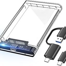 ELUTENG USB C SSD Enclosure 2.5 inch External Hard Drive Case Type C to SATA with 2 USB 3.1 Cables High Speed 5Gbps Compatible with WD/Seagate 7mm and 9.5mm HDD Support UASP Up to 2TB-30