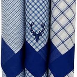 Men's Cotton Multi-Colored Handkerchief with Brand Logo (Pack of 3)-18