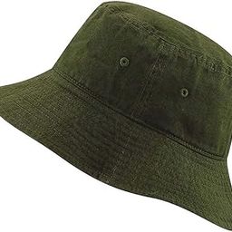 Women's & Girl's 100% Cotton Fishing Hunting Summer Travel Bucket Cap Hat-(Green)-4