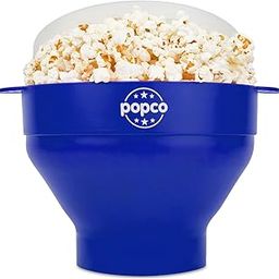 The Original Popco Silicone Microwave Popcorn Popper with Handles, Silicone Popcorn Maker, Collapsible Bowl Bpa Free and Dishwasher Safe - 10 Colors Available (Blue)-7