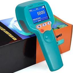 Digital LED Stroboscope High Illuminance 1500LUX Measuring 60~999,999 RPM/Hz,Non-Contact Tachometer Adjustable Strobe Light Timing Speedometer Rechargeable for HVAC Motor Engine Speed Tester-45