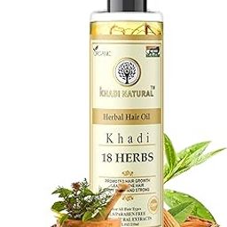 Khadi Natural 18 Herbs Hair Oil, Nourishing and Reviving, 210 ml (Pack 1, 18 Herbs)-picture-40