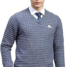 Mens Checkered V Neck Full Sleeve Pullover (1243238VN)-image-54