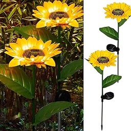 Dazzle Bright Resin Sunflower Shape Solar Led Lights, 2 Pack Garden Waterproof Decorative With Stake For Outdoor Yard Pathway Outside Patio Lawn-image-70