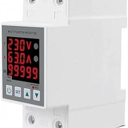 Quicksense Advance Over Under Voltage Protection With Over Current/Load Protection, Digital Energy Meter 63A, 230V Din Rail Mounted - Ac, White-1