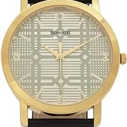 Quartz Analog Silver Dial Leather Strap Watch for Men-NR99701YL03-image-21