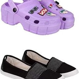 Extra Soft Classic Casual wear with Ultra Soft Flexibility Technology Clog Combo for Women's/Girl's(2012+1680)()-image-2