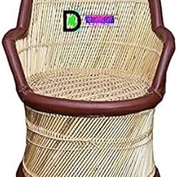 Priyansh Mudda House Handmade Sarkanda Wooden Mudda Chair (Wood, Brown)-image-55