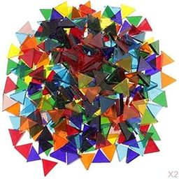 THE STYLE SUTRA 320g Assorted Color Clear Glass Mosaic Tiles for DIY Crafts Triangle-image-21