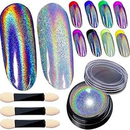 COSTICA Holographic Nail Powder, Rainbow Chrome Mirror Effect, Unicorn Glitter Pigment for Nail Art, 1g-image-48