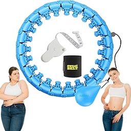 EIZOOU Weighted Hula Circle Hoops for Adults Weight Loss, Infinity Fitness Hoop with Sweet Belt and Measuring Tape Plus Size 52 Inch, 24 Detachable Links, Exercise Hoop for Women,Girls(Style-4)-image-62