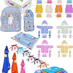 Toddylon 56 in 1 New Born Baby Products All Baby Bedding Set | Baby Clothes | Gift Packs | Hospital Kit | Essentials Items | Infants Combo (0-6 Months)-image-71
