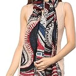 Abstract Printed Cotton Scarf, Scarves, Stole & Shawl for Women for all seasons with shimmer, Size 90 * 190 cms-image-9