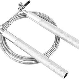 SIRIDHI Speed Jump Rope with Aluminium Alloy Handle Skipping Rope for Fitness, and Workouts, Suitable for Both Men, Women and Kids Adjustabe Jumping Rope for Gym and Home Exercises (Silver) (1 Pc)-image-53