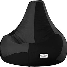 RnS Rest 'n' Sleep - Bean Bag Cover Teardrop Without Beans for Living Room, Bed Room for Relaxing (Dark Grey/Black, XXXL)-image-65