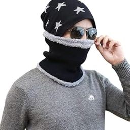 Fashionable Winter men cap and scarf set (IN, Alpha, Free Size, MEN, BLACK)-image-92