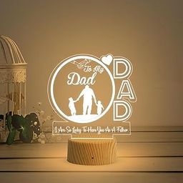 Gift Me Bazar to My Dad Acrylic Led Night Lamp with Warm White Light & On/Off Touch Button | USB Powered | Birthday Gift for Dad | Fathers Day Gift | Express Your Love for Dad-20