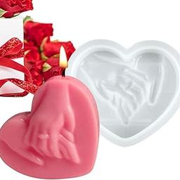 Silicone Couple Heart Candle Mould Engagement Proposal Holding Hands Lovers Mold Making Scented Candle Wax Waxmelts Wedding Handmade Valentines Day Gift Soap Mold Chocolate Cake Baking Molds-image-13