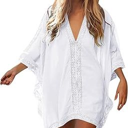 bathing suit cover ups for women White Cover Ups for Swimwear Women Women Beach Bathing Suit Swim Bikini Swimsuit Oversized Cover Up Dresses-picture-31