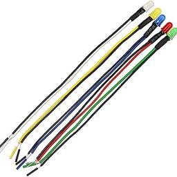 Electronic Spices 5Pcs 12v Pre Wired LED Diodes Light 5MM -Red, Blue, Green, Yellow, Warm White-image-7