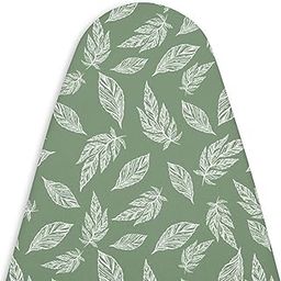Encasa XO Ironing Board Cover with 3mm Thick Felt Pad for Steam Press (Fits Standard Medium Boards of 112x34 cm) Heat Reflective, Scorch & Stain Resistant, Printed - Big Leaves Green-image-32