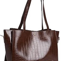 Choco Croco Pattern Shopping Tote Handbag For Womens-image-70