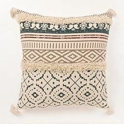 pepme Tufted Cushion Cover Printed Pattern, Blue, Grey, Red 24x24 inches-image-34