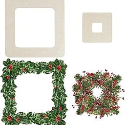Cliths Pack of 4 Wooden Wreath Frames, DIY Unfinished Square Rings with Holes for Crafts, 2 Sizes Hanging Wreath Ornaments, Festival Decor-picture-18