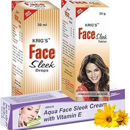 KRIG'S Aqua Face Sleek Cream And Face Sleek Drops 30ml And Tablet 30 Days Combo-image-73
