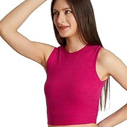 Women's & Girls' Solid Ribbed Round Neck Collarless Sleeveless Slim Fit Simplicity Tank Tops-image-42