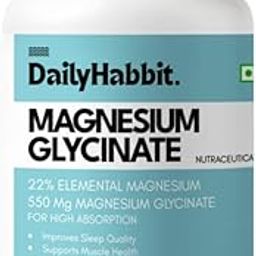 DailyHabbit Magnesium Glycinate For Highest Absorption For Sleep, Muscle Health & Nerve Relaxation, 60 Vegetarian Capsules For 2 Months-26