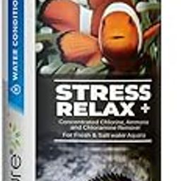AquaNature Stress Relax+ Water Conditioner Concentrated Chlorine, Ammonia and Chloramine Remover with Power of Aloe Vera for Marine and Freshwater Aquarium (120ml)-image-58