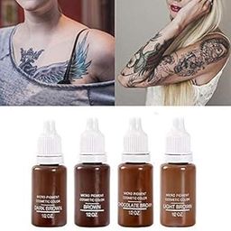 Permanent Makeup Micro pigments Tattoo Ink Cosmetic 15ml Kit for Tattoo Eyebrow Lip Make-up (Dark Brown)-image-99