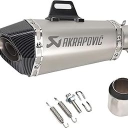 RA ACCESSORIES Universal Slip On Exhaust Silencer 36-51mm Muffler Pipe for All Motorcycle (Silver Carbon)-image-80