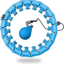 HOLY DELIGHT Weighted Hula Ring Hoop for Weight Loss, 52-Inch Adjustable Detachable Fitness Circle with 24 Segments & 360° Spinning Ball, Smart Exercise Equipment for Core & Calorie Burning, Blue-image-44