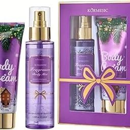 Kormesic Romantic Body Care Gift Set, Body Cream 100g and Fragrance Body Mist 120ml, Purple-image-86