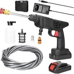 Portable Cordless Water Pressure Washer, 48V Battery Powered, with Extension Rod and Accessories Kit-image-43
